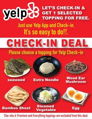 Yelp check-in deal for June.