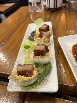 PORK BELLY DEVILED EGGS