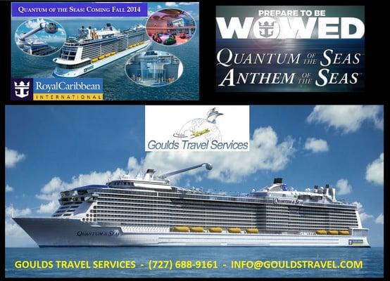 Goulds Travel has a great partnership with Royal Caribbean and many other cruise lines! Have you tried the new Anthem Class of ships?