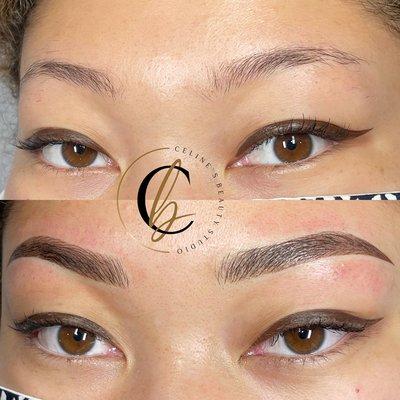 Combination Brows - hair strokes and powder