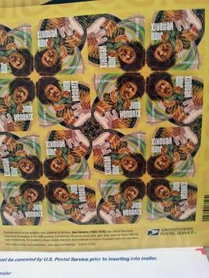 Awesome - Jimi Hendrix stamps - Purple Haze