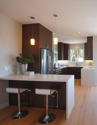 Caesarstone countertops with waterfall panel