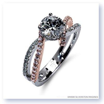 "Rioul" by Mark Silverstein Imagines 18K White and Rose Gold Bypass Pink and White Diamond Engagement Ring: http://bit.ly/2mSoHAB