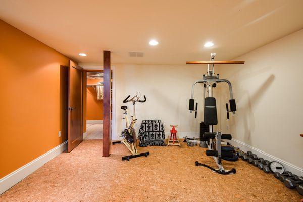 New basement exercise room