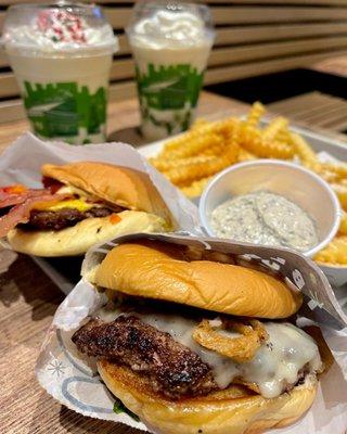 Black Truffle Burger SmokeShack®* Burger Bourbon Salted Honey Shake Christmas Cookie Shake