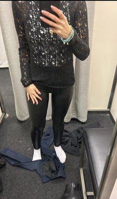 Skin tight pants in dressing room