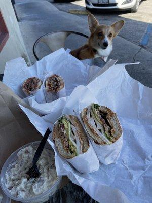 Chipotle Turkey and French Dip with small potato salad