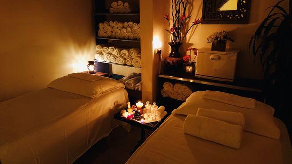 We offer a couples massage room for special occasions when you want to share this experience with your special someone or friend.