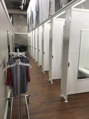 Inside the Gap Factory Outlet store. Rear right of store are the fitting rooms. There are a ton of them.