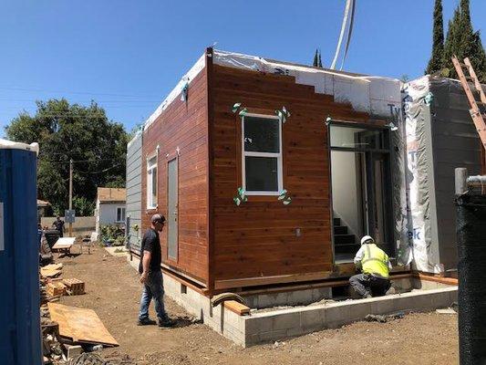 Brook modular home being installed