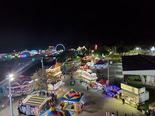 Fairgrounds at night