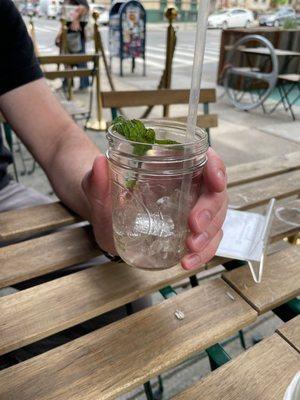 Empty baby glass of Mai Tai