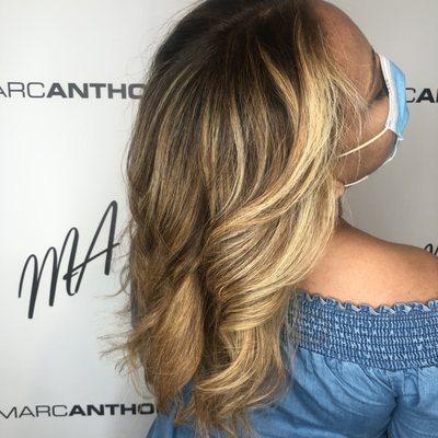 Side view of august 2021 balayage by Lynn Blenner