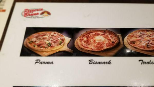 A few of the "pre-fab" pizza offerings