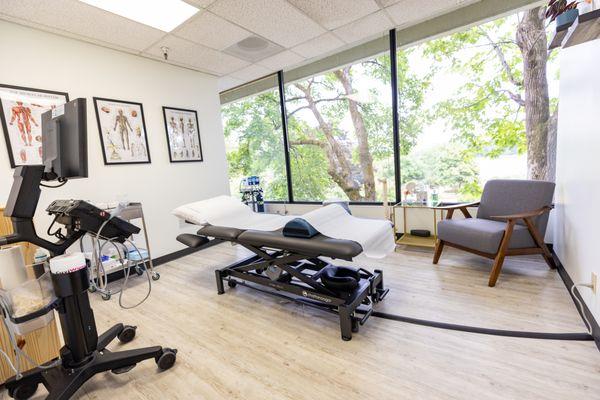 The treatment room with a view of the Willamette river!