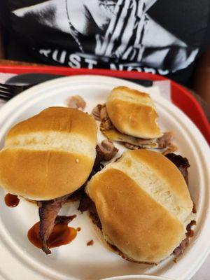 Pork slider  Brisket slider