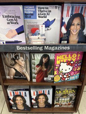 Best-selling magazines? There are no surprises here: September Vogue and Kamala Harris