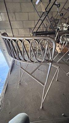 Back curve design for stainless steel patio chair