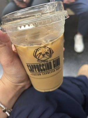 16oz iced Americano with milk