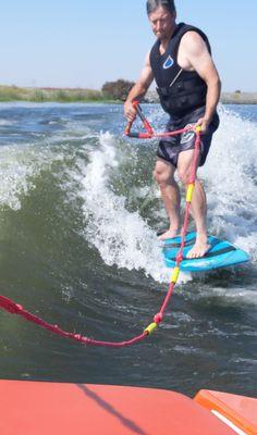 The delta.  Trying to master the more stable surf board.  Gotta get to where I always have slack in the rope!!