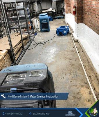 Water damage restoration - Drying process - Baltimore