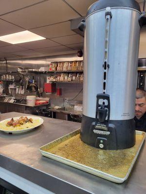 food counter and free tea