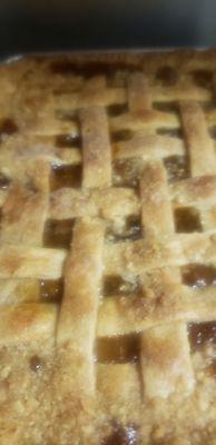 Peach cobbler's lattice top