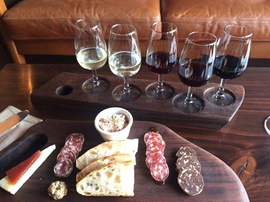 Valentine's Day pairing for one ($20) - two whites, including their Portland Sangria, and three reds, with pairings