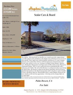 Senior Care & Board #palmdesert #businessforsale