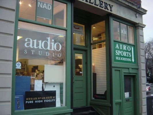 Front of Audio Studio on 4 Brington Rd, Brookline MA 02445. 617-277-0111 (corner of Cypress and Rt 9)