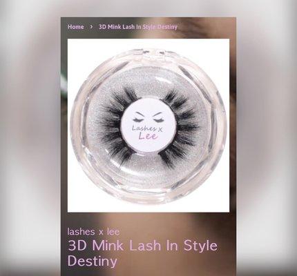 Mink strips available at www.lashesxlee.com