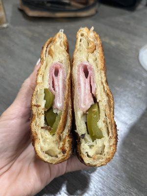 Jalapeño with ham and cheese croissants