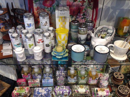 teas, soaps, decorative trays, coasters, salt & pepper shakers to take it from house to cozy home!