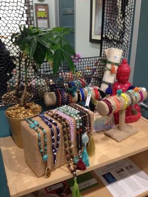 Beautiful, local, handmade jewelry. Silk wrap chakra bracelets, Mala beads and more!