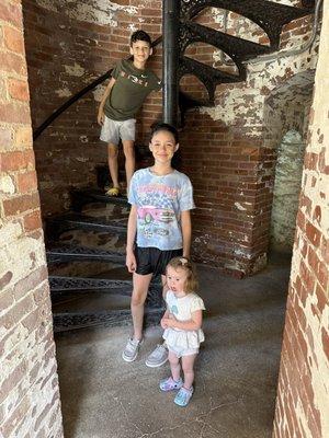 Bottom of staircase inside lighthouse. Original construction was just a ladder to the top!