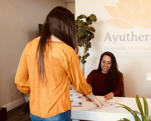 A client inquiring about our services at Ayutherapy Ayurveda Wellness Center