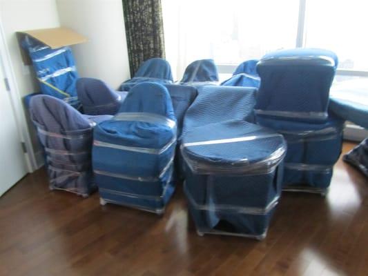 We wrap every item in the home prior to moving - No scratches, dings, and your door jambs are protected too