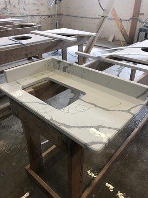 Quartz Calacatta Bonita vanity tops