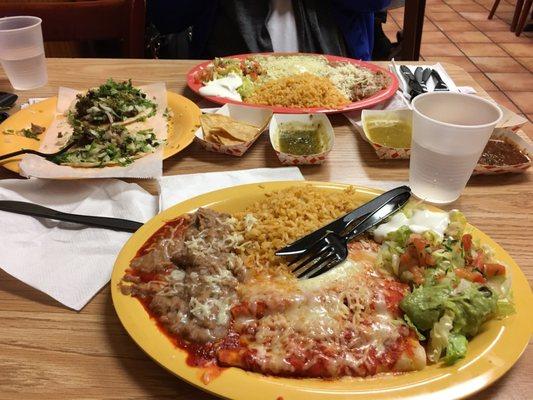 Enchiladas and tacos..yum!