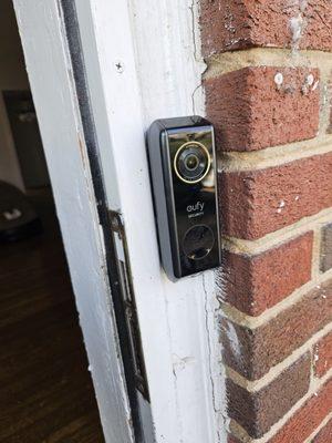 Doorbell installed with wiring updates to ensure both power from nearest source and up to code