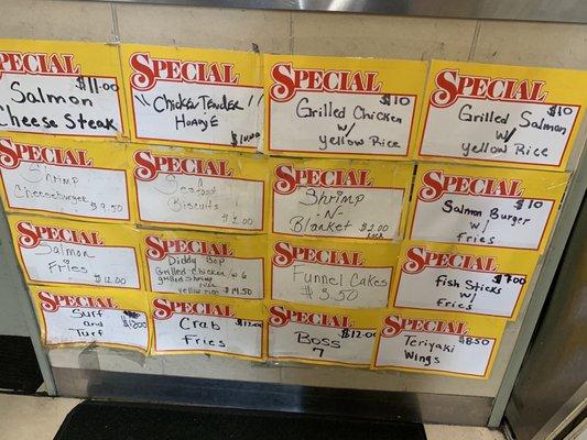 Specials not on the menu