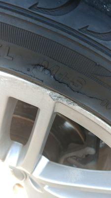 Tire damage, had mechanic test drive and found bulging in mismatched rear tires