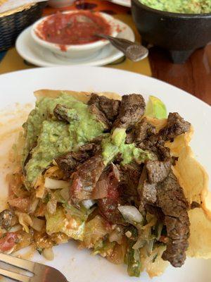 I go to Aby's all the time! IFor lunch I had the Taco Salad topped w blackened steak. It was delicious!