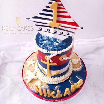 Nautical First Birthday Cake (2)