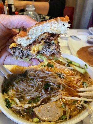 Bbq bacon burger and pho