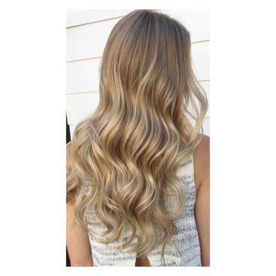 20" Rooted Tape-In Extensions to seamlessly blend with her balayage & color gloss.