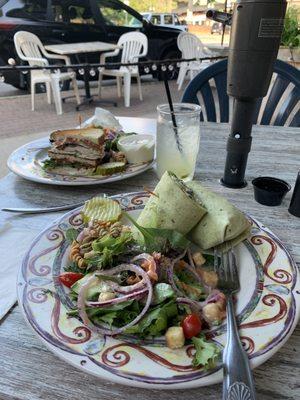 Turkey club and chicken Caesar wrap.