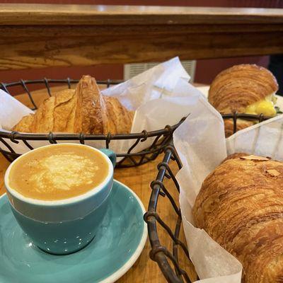 Croissants and cappucino