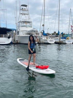 Relaxing while paddling