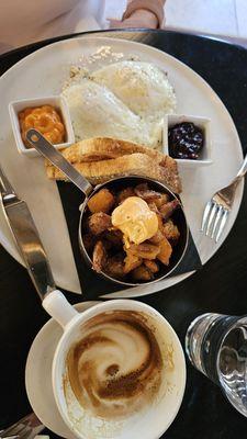 Egg plate and macchiato